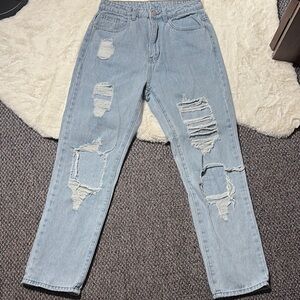 SHEIN Distressed Light Blue Women's Jeans